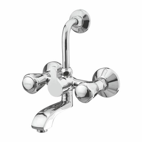 Wall Mixer with Provision for Overhead Shower with L-Bend Pipe Chrome